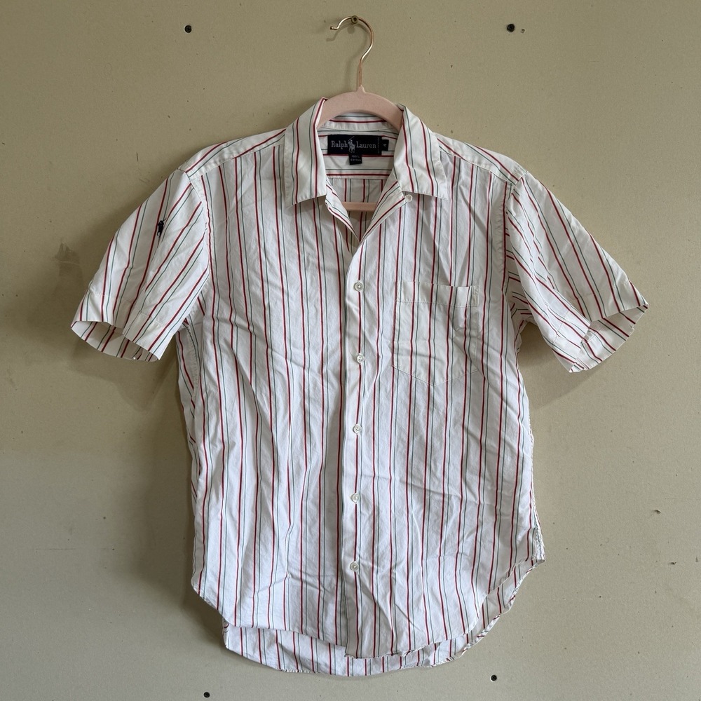 VTG 90s Ralph Lauren Blue Label Striped Shirt Womens 4 Sleeve Pony Preppy